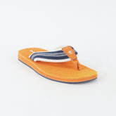 Mens Timberland Dunes Flip-Flop A13ZL Orange Navy Leather Thong Flip Flop
